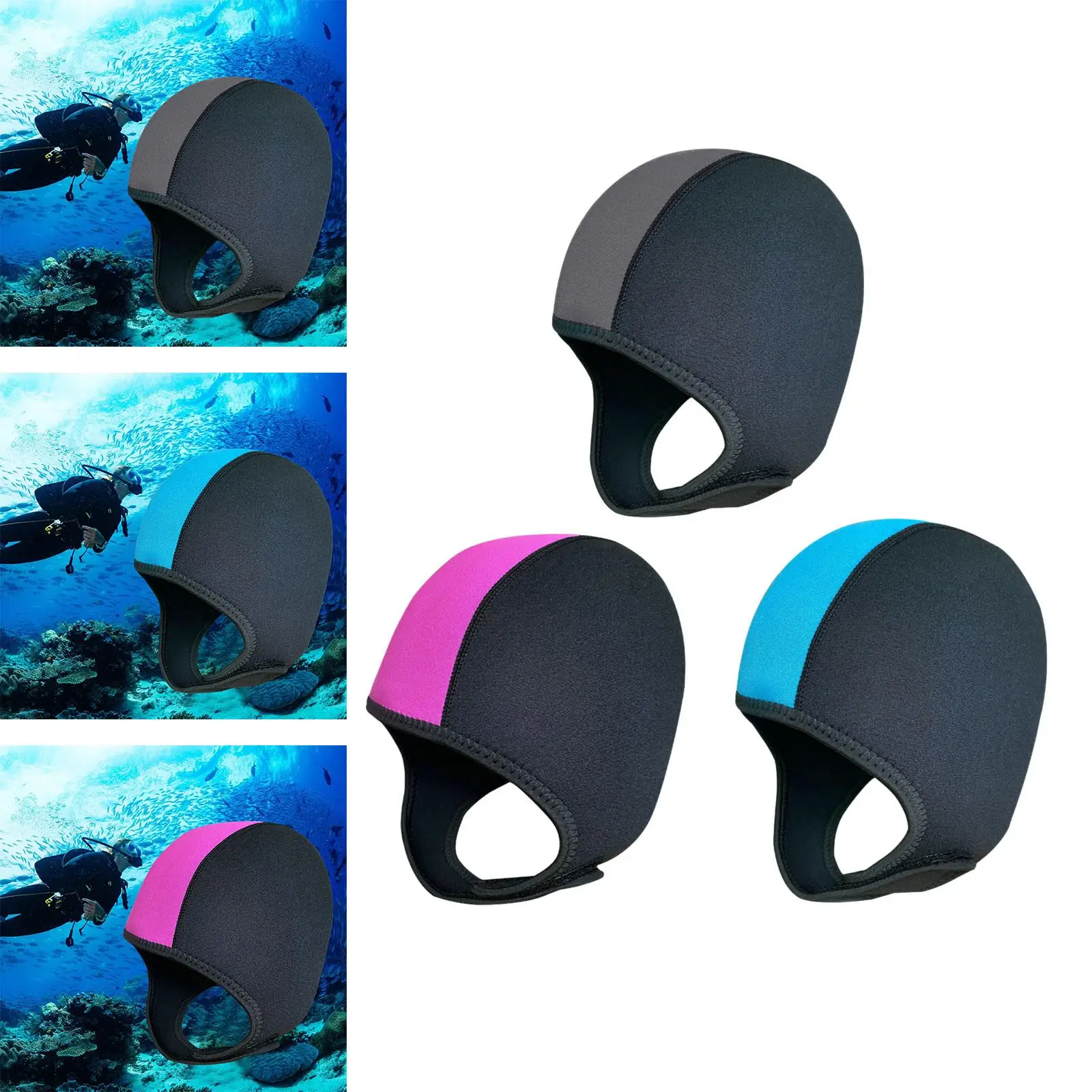 Cuffia per cappuccio da immersione 3mm Neoprene uomo donna con sottogola tenere in caldo il cappello da Surf