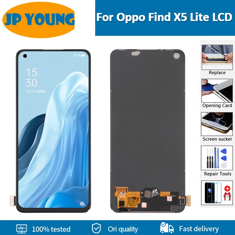 

Original 6.43" AMOLED For Oppo Find X5 Lite LCD Display Touch Screen Replacement Digitizer Assembly For Find X5 lite CPH2371 LCD