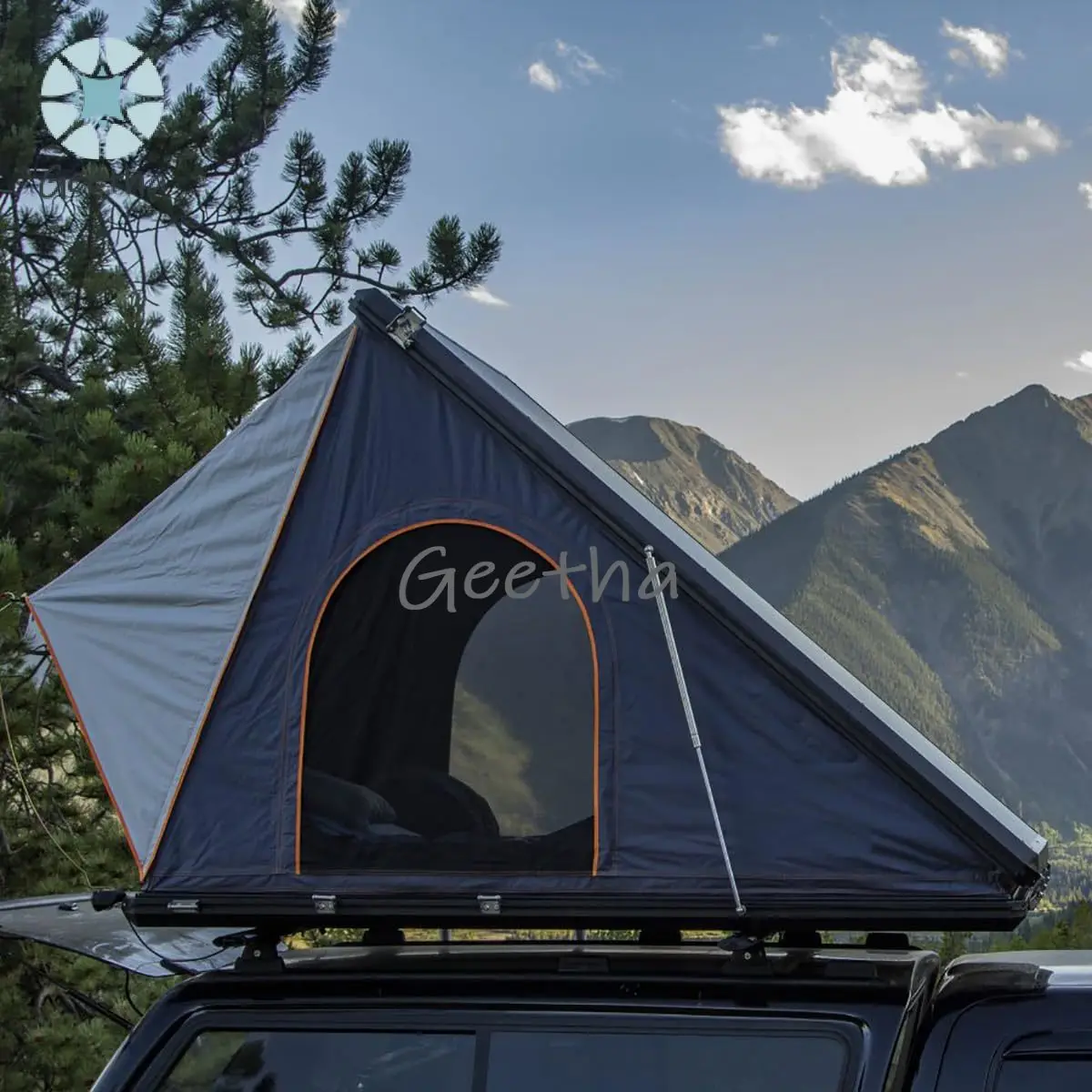 

For Automatic Triangular Roof Ladder Truck Car Thickened Tent Hard Aluminum Shell Rooftop Tent Camping Folding Roof Top Tent Car