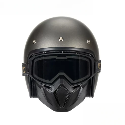 Premium Trend DOT Certified Navy 3/4 Open Helmet Four Seasons Outdoor Street Riding Anti-fog Mask Men Women
