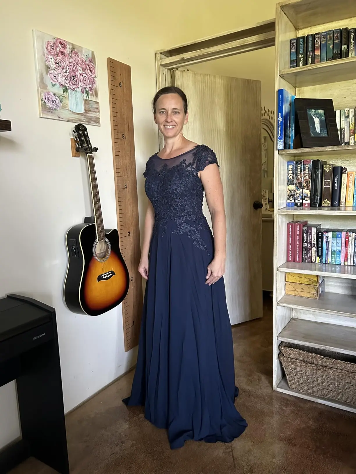 Vestidos para madre de la novia, apliques de encaje de gasa, vestido de manga corta para madre del novio, vestido Formal largo