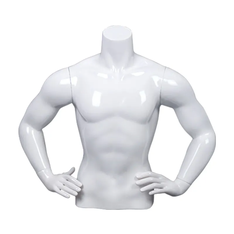 Male Half Body Mannequin, Muscle Torso Dummy for Men Sportswear Underwear Garment Display Rack
