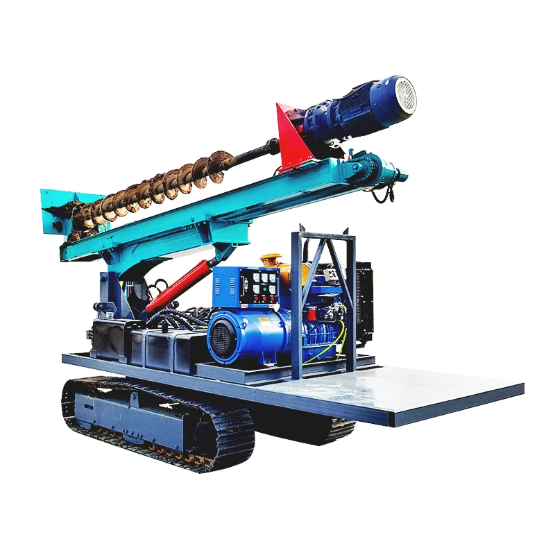 Hydraulic Hammer Solar Pile Driving Machines Photovoltaic Auger Pile Driver With Long Auger Rod