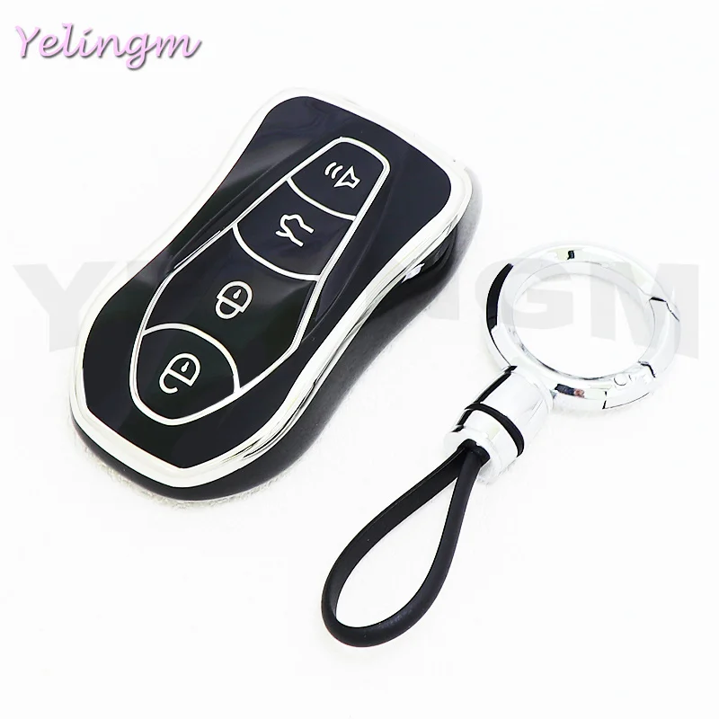 TPU Car Key Case Cover Fob For Geely Atlas Pro Boyue Tugella Azkarra FY11 Emgrand GS X6 SUV EC7 Keychain Protector Accessories