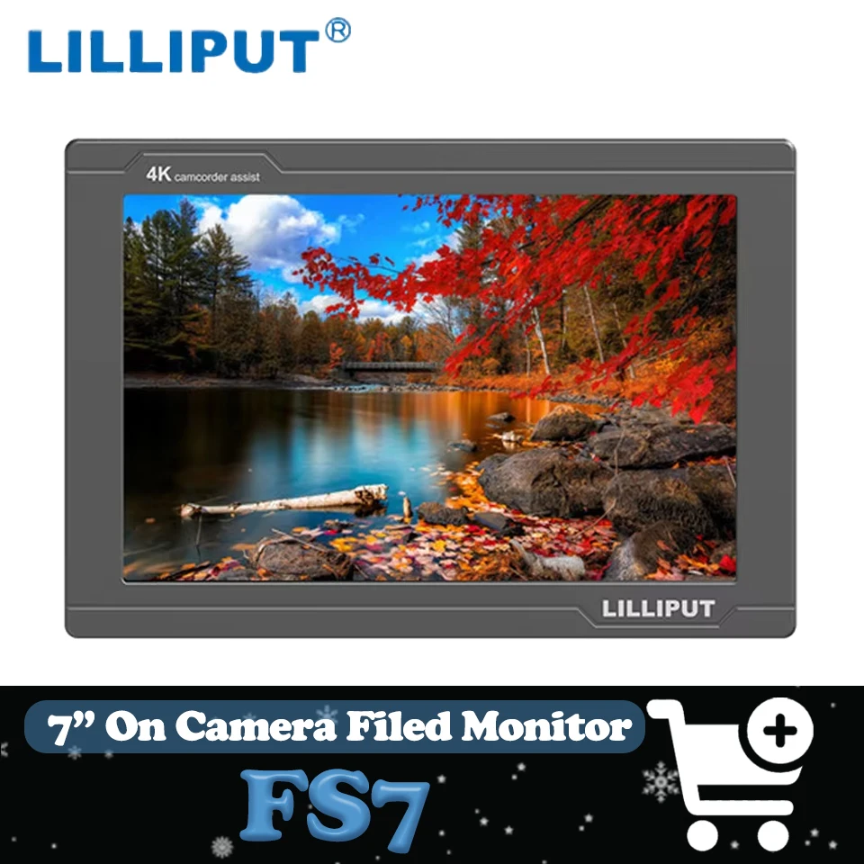 

Монитор Lilliput FS7 7 дюймов 4K HDMI/3G-SDI 170 ° Угол обзора 500 cd/ ㎡ Монитор для DSLR-камер с регулировкой яркости