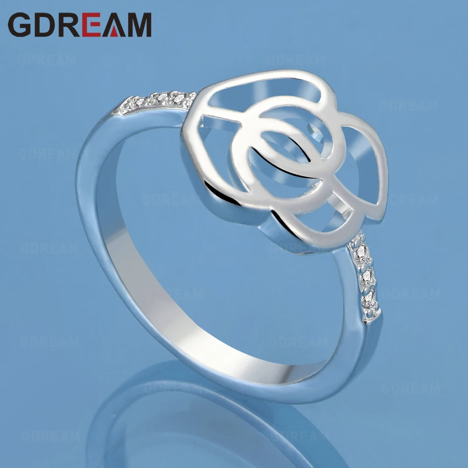 

Кольцо GDREAM из стерлингового серебра 925 пробы с цветком из циркония — уникальный и универсальный подарок для женщин, идеально подходящий для официальных мероприятий и торжественных случаев.