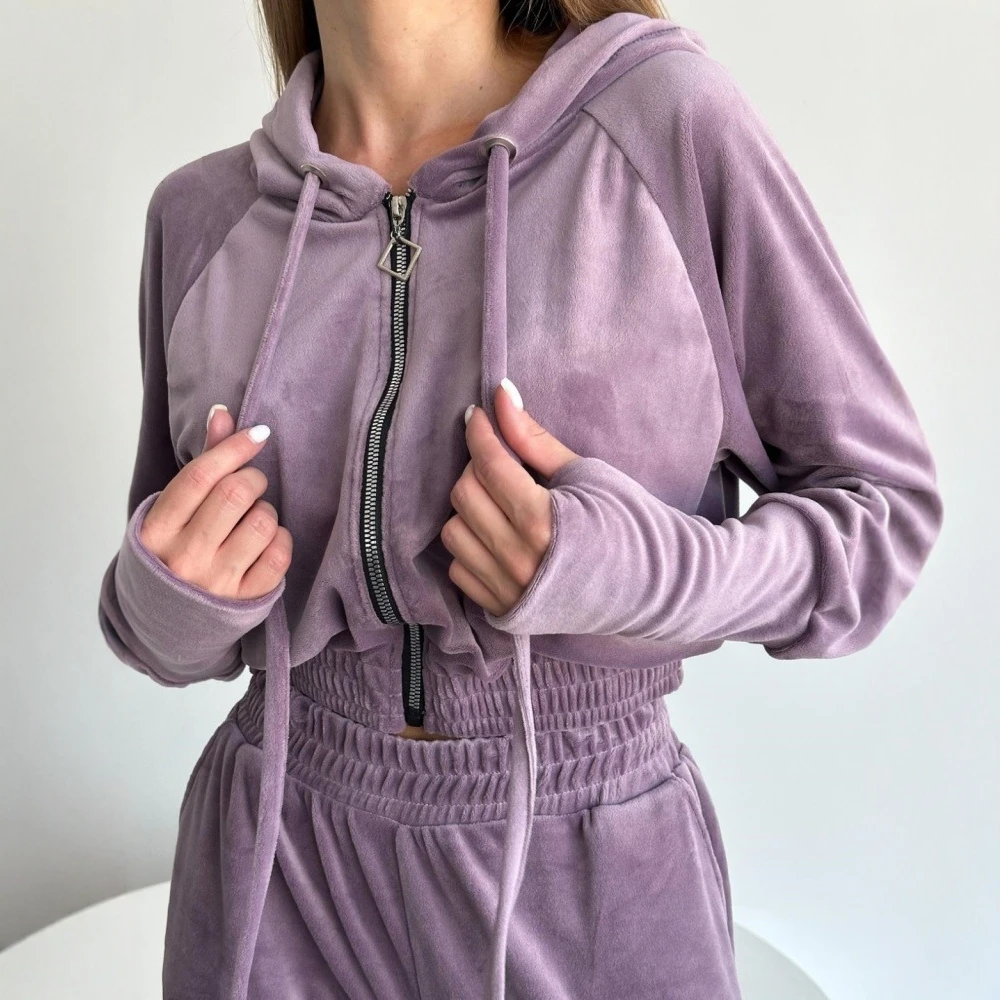 여성 캐주얼 니트 후드 집업 상의 투피스 세트 가을 겨울 패션 벨티드 루즈핏 의상