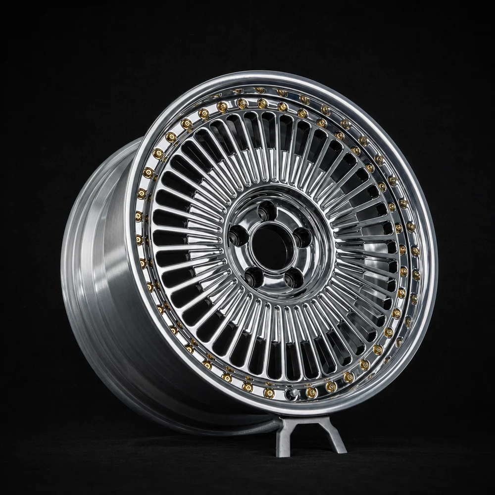 Custom 2-Piece Forged Wheels Polished Multi-Spoke Directional Concave Design 18-22 Inch Custom PCD ET for Premium Sedans