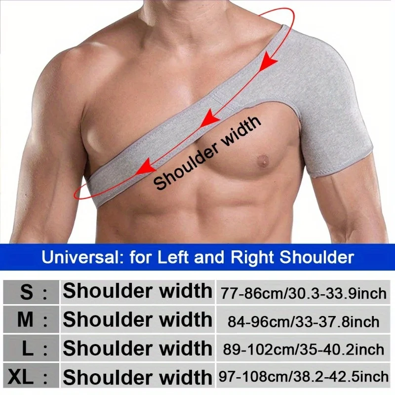1Pcs Bamboo Charcoal Shoulder Brace,Left Right Arm Injury Prevention Stabilizer Sleeve Wrap- Immobilizer for Dislocated AC Joint