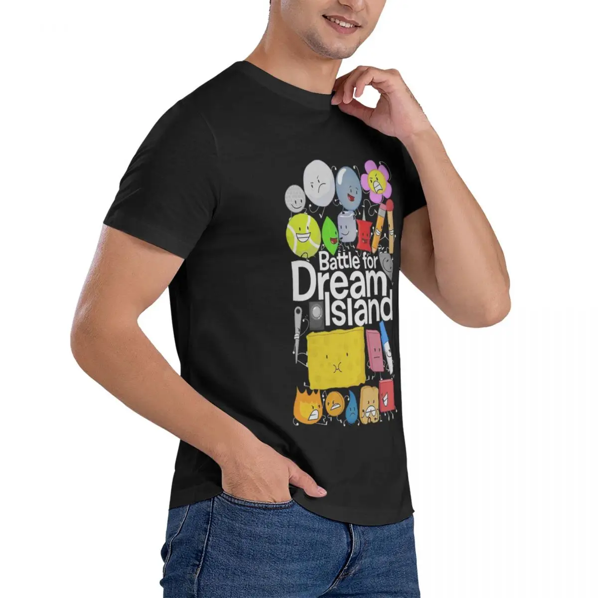 Bfdi-t-shirt de manga curta para homens, preto, algodão, plus size, roupas de verão, gola redonda, s-6xl