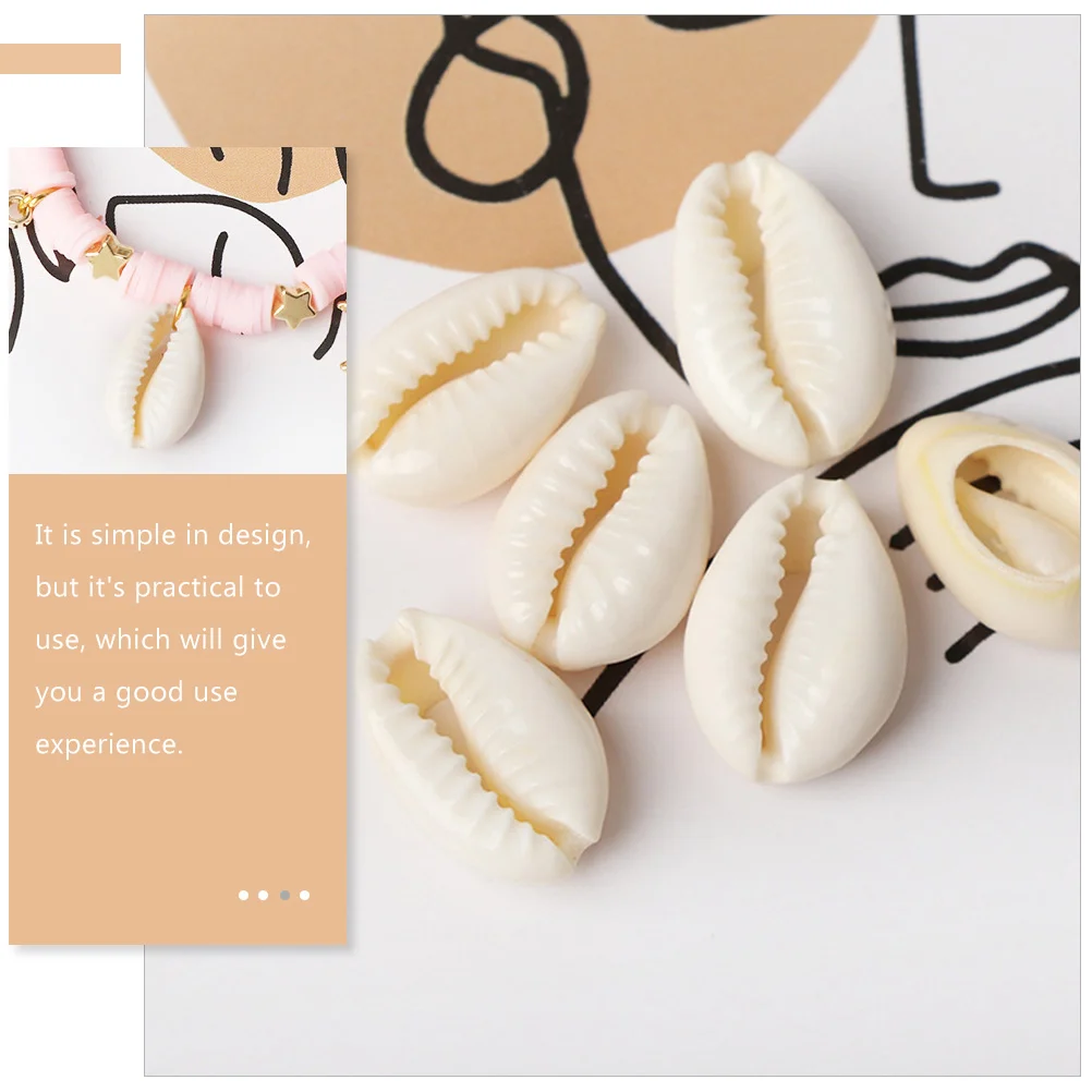 100 Pcs Shell Beads for Crafting DIY Home Decoration Materials Making Accessory Set Loose