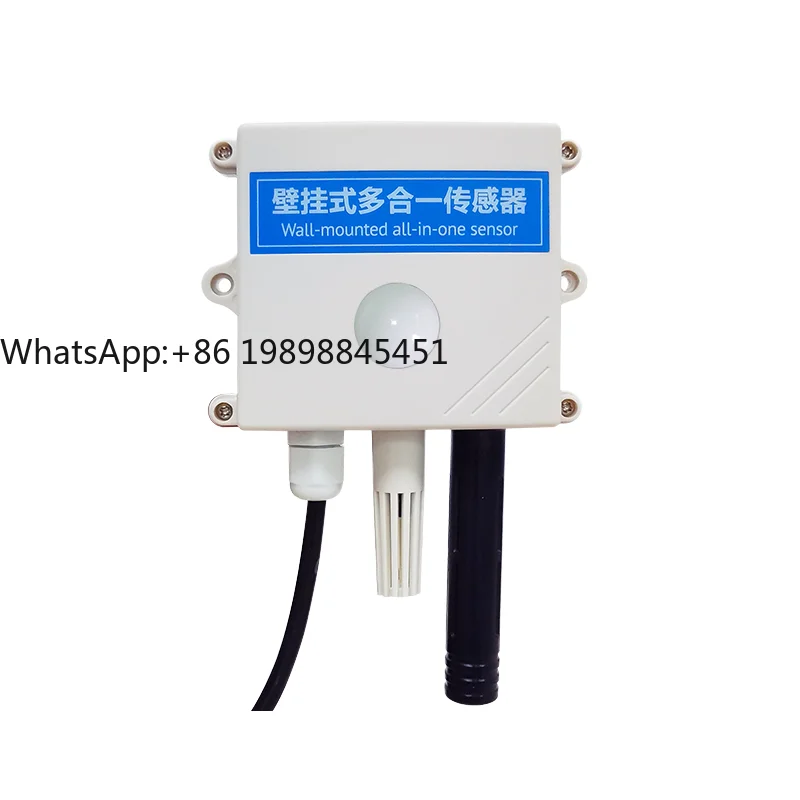 

Indoor Green House IoT Weather Station Wall Mounted 4-1 Modbus RS485 4-20mA 0-5V Illuminance CO2 Sensor Industrial OEM