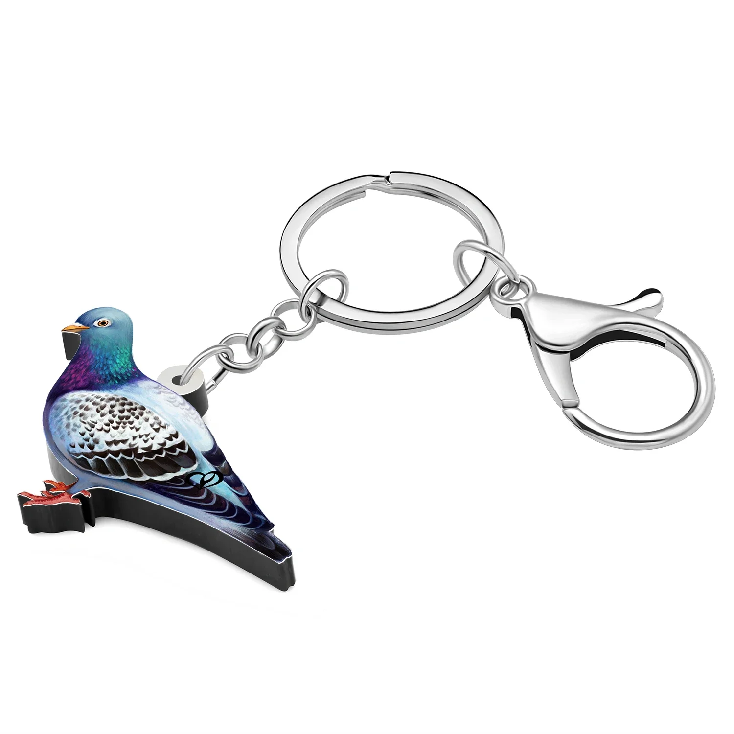 WEVENI Acrylic Cute Pigeon Bird Keychains Key Chains Handbag Wallets Car Key Accessory Charms Jewelry Gifts For Women Girls Kids