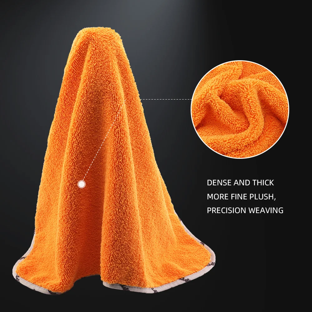SPTA 1 Pack Orange Highly Absorbent Microfiber Car Drying Towel Scratch Free Large Car Wash Cloth 60.5*78.5 cm