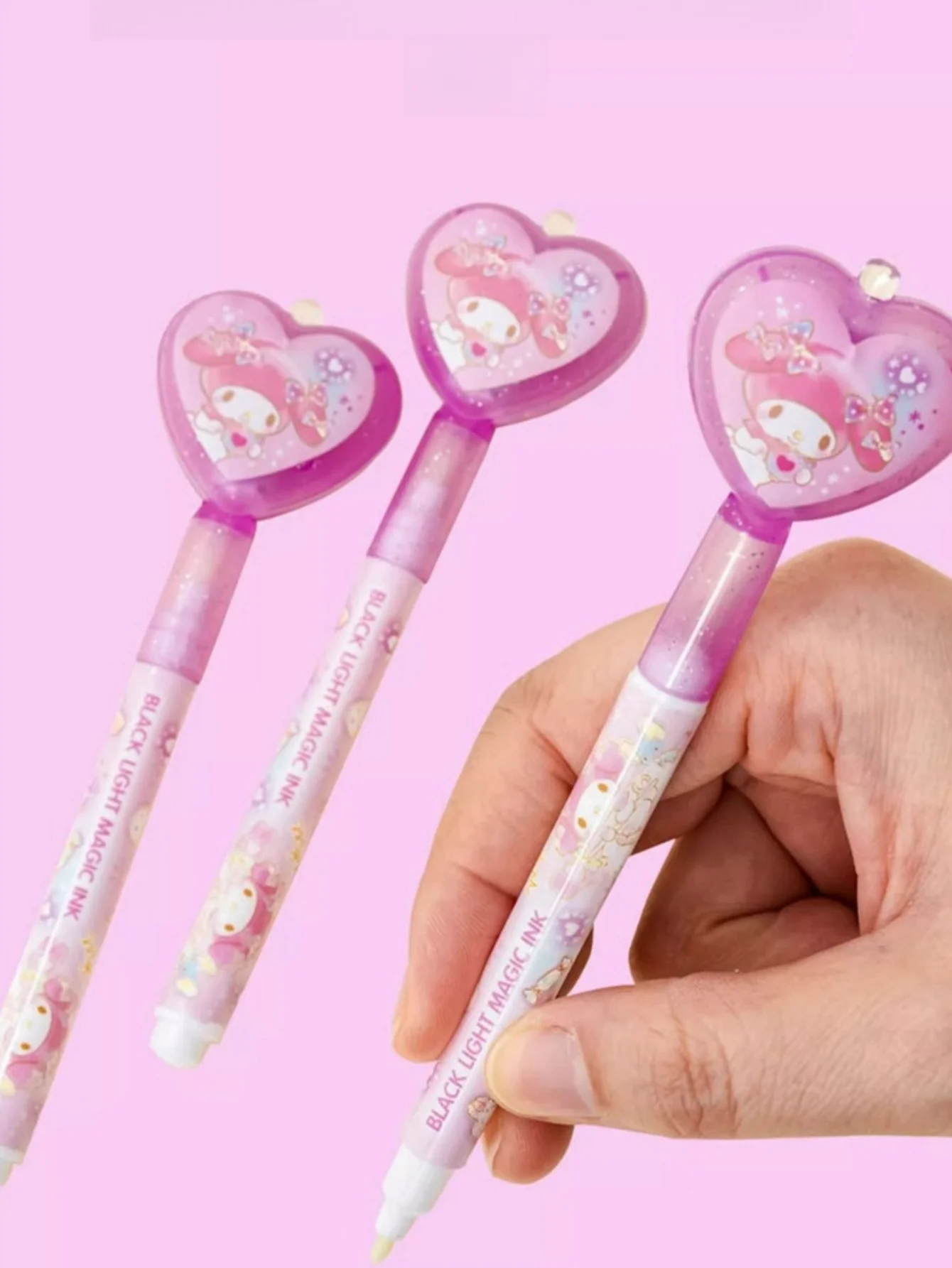 2 Stück Kuromi Cinnamon Roll Unsichtbare Fluoreszierende Marker UV-Licht-Stifte My Melody Secret Pen Geschenke für Schüler – Detail 8