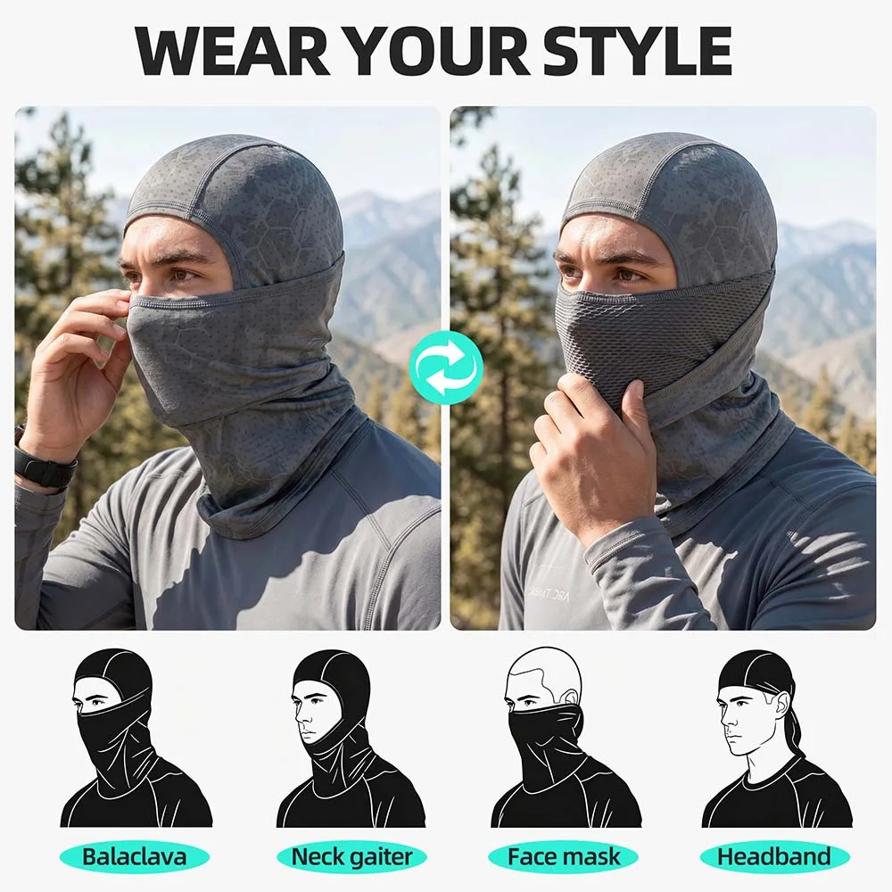 Summer Cycling Balaclava Hat Cooling Sun UV Protection Full Face Mask Windproof Hood Cap Motorcycle Helmet Liner Sports Headgear