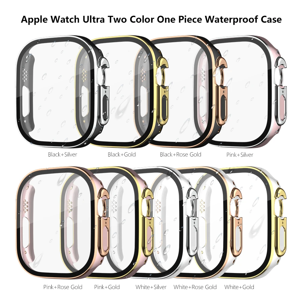 Glass+Shell For Apple Watch Ultra 49mm Smart Watch Bumper+Screensaver Tempered Cover Iwatch Series Accessories Waterproof Case
