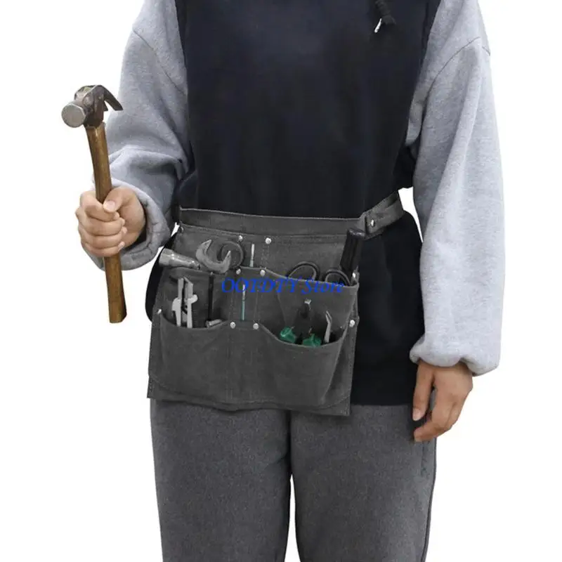 367A Utility Half Apron with Tool Pocket Waist Apron for Baristas Salon Garden Use