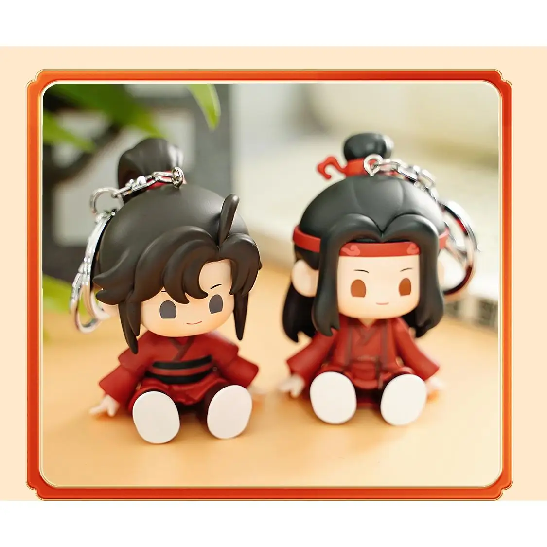 الرسمية أنيمي غراندماستر من شيطاني PVC ثلاثية الأبعاد المفاتيح مو داو زو شي وي Wuxian Lan Wangji يجلس جمع حلية مروحة الهدايا #2