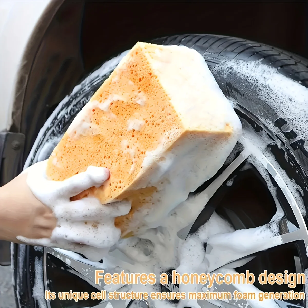 Car Wash Sponge Honeycomb Large Sponges High-density Car Washing Sponge Block Auto Detailing Foam Cleaning Tools Car Accessories