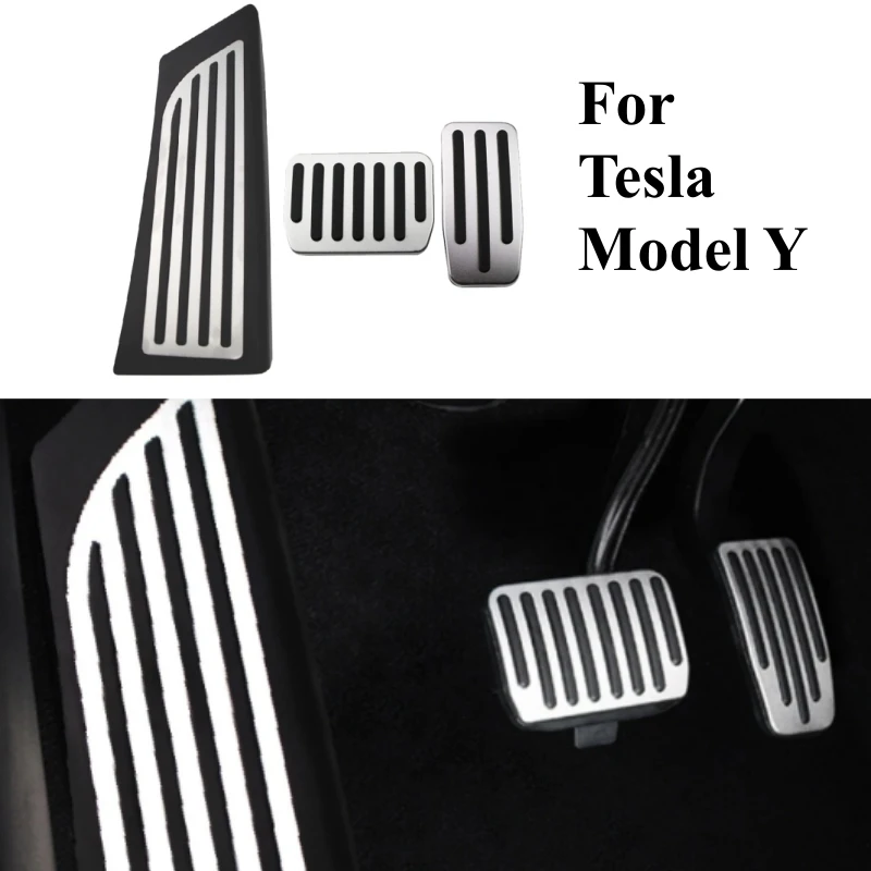 

Stainless Steel Car Pedals for Tesla Model Y Modely 2020 2021 AT Gas Pedal Brake Pedale Pad Dead Rest Pedal Cover