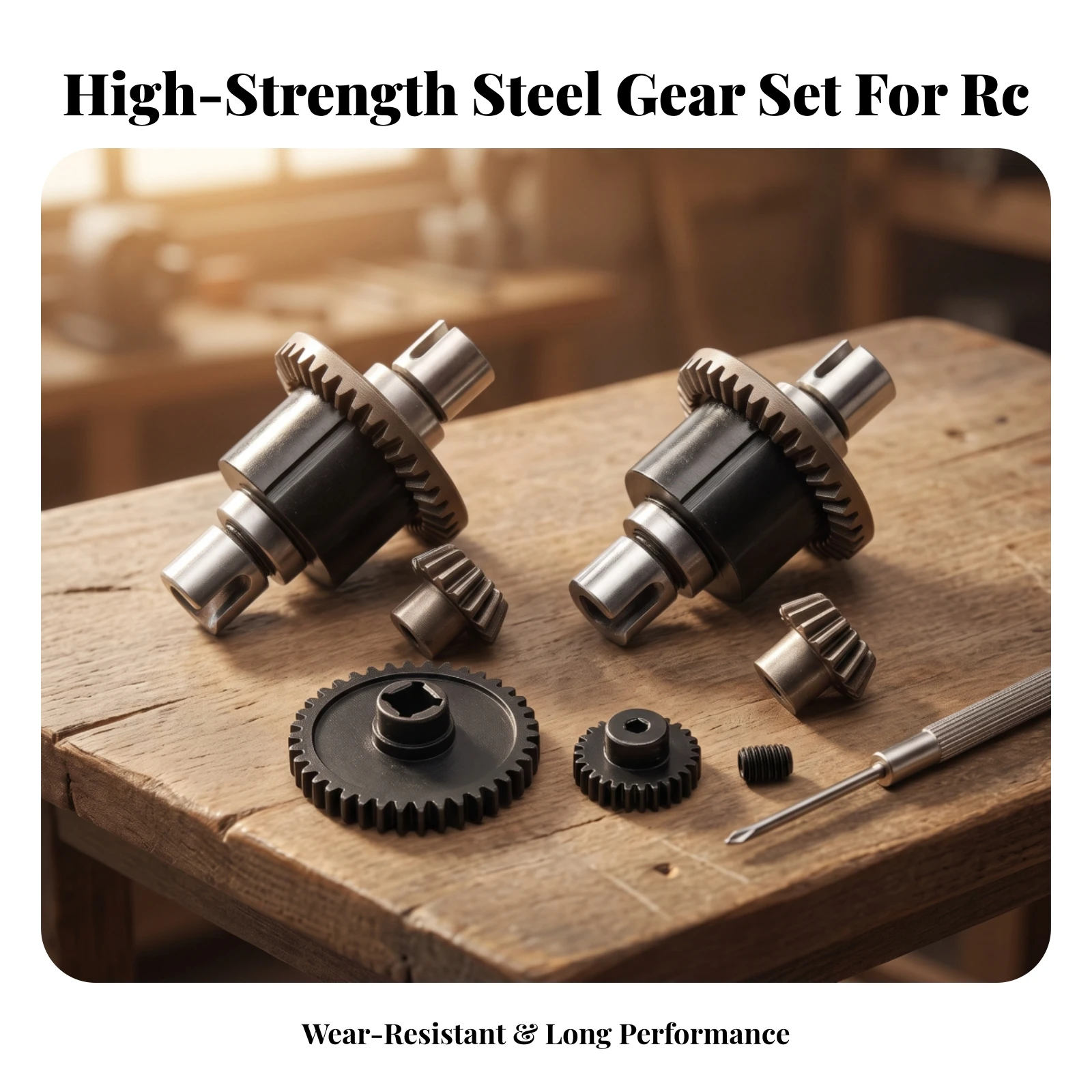 RC Car Gear Kit Long-Lasting Steel Gear Set with Shaft Metal Gearbox 48 Pitch for Upgrades, Maintenance