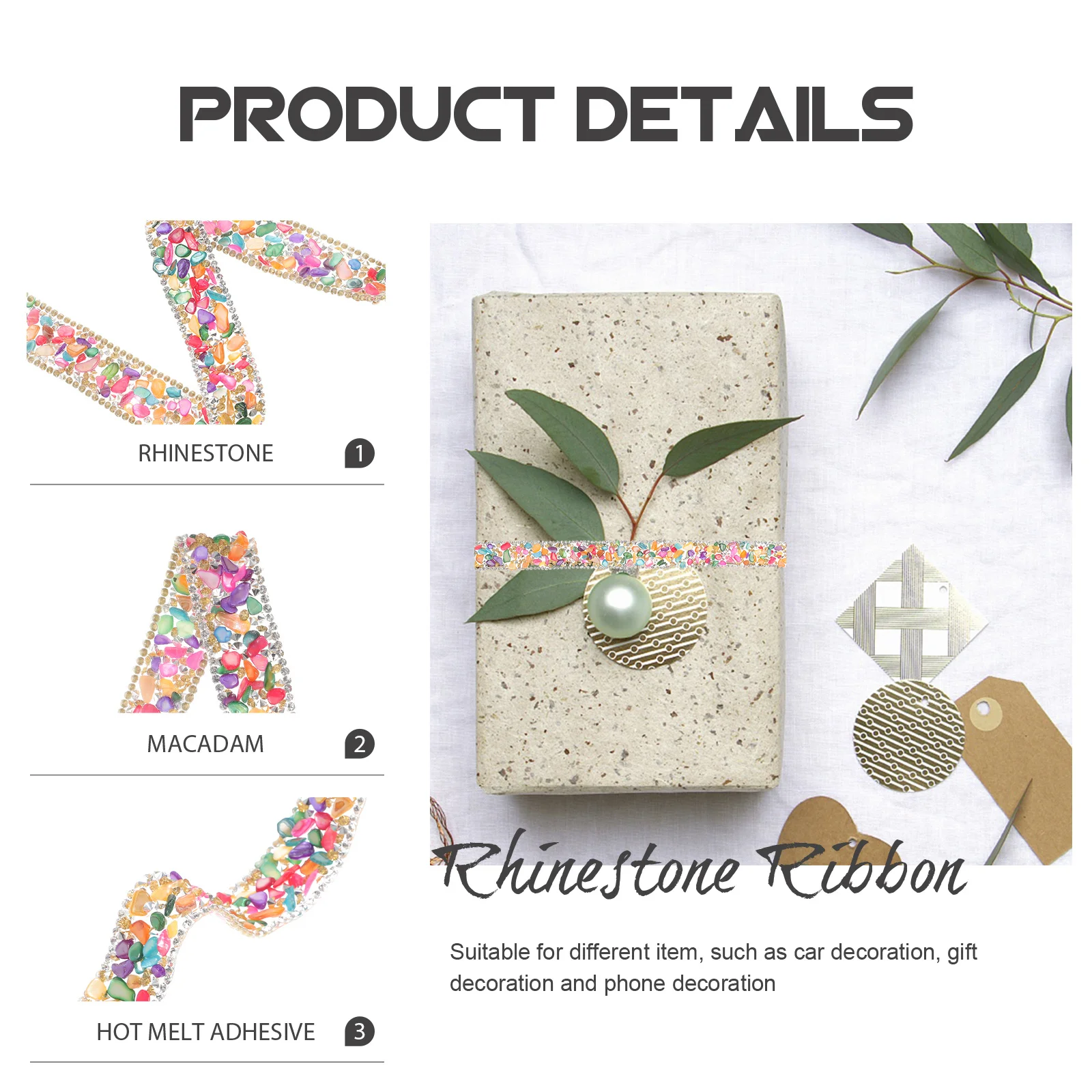 

Sewing Embellishments Rhinestone Strips Sticker Ribbon Decoration Trim for Clothing