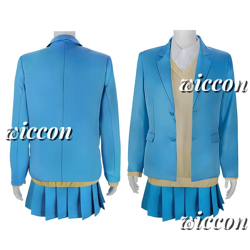 أنيمي الأزرق صندوق تشيناتسو كانو تأثيري حلي شعر مستعار زي مدرسي تنورة آو نو هاكو هينا تشونو حفلة الهالوين للنساء مجموعة