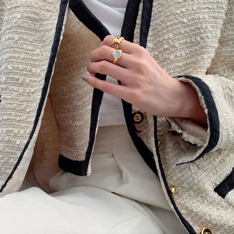 925 Sterling Silver Smooth Oval Stone Rings For Women Jewelry Beautiful Finger Open Rings For Party Birthday Gift