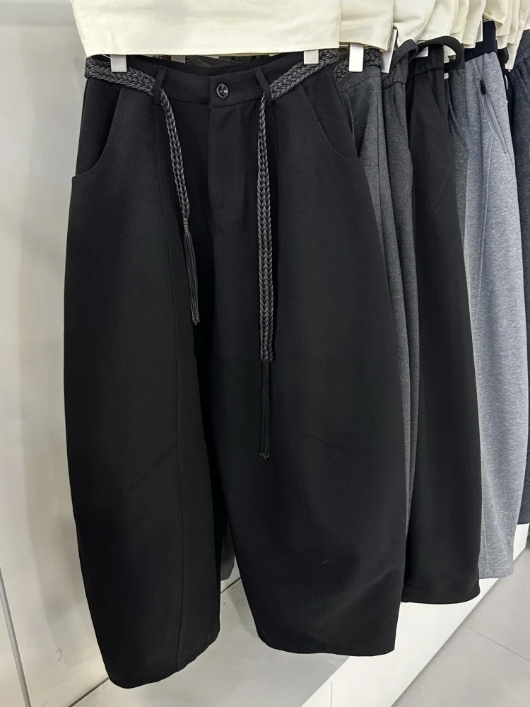 Ay laine Fce doublé pantalon à jambes larges femmes taille haute ample droit costume décontracté pantalon automne hiver nouveau Sle trajet