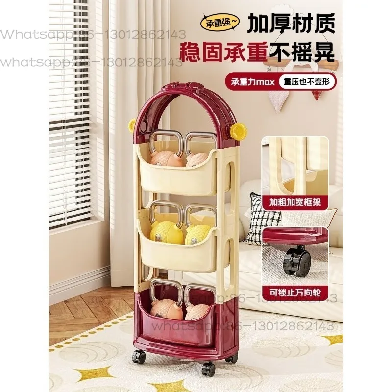 Storage rack Living room floor-to-ceiling multi-layer snack rack Home bedroom Bedside table Books Children's toy trolley