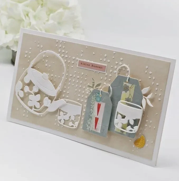 PP Handwerk Metall Stanzformen Schnittform Form Blume Teekanne Tag Scrapbook Papier Handwerk Messer Form Klinge Punch Schablonen Stirbt