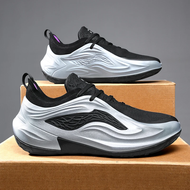 

Durable Court Basketball Sneakers High Wrap Ankle Design Shock Absorbing Anti Slip Sole Breathable Comfortable Outdoor Fitness
