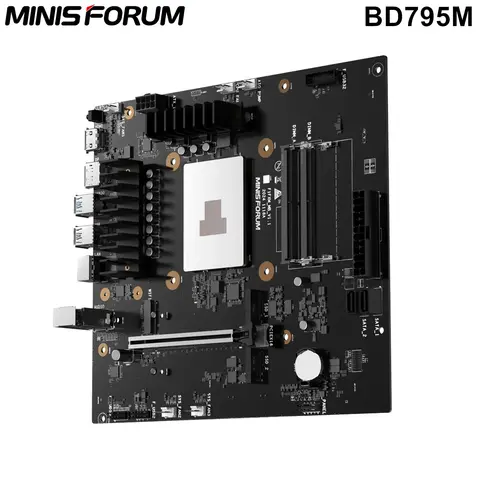 2025 nova placa-mãe MINISFORUM BD795M AMD Ryzen 9 7945HX NAS, 2 * DDR5 2 * NVMe 2 * SATA3.0 PCIe4.0 x16 Gamer Mini PC M-ATX placa-mãe