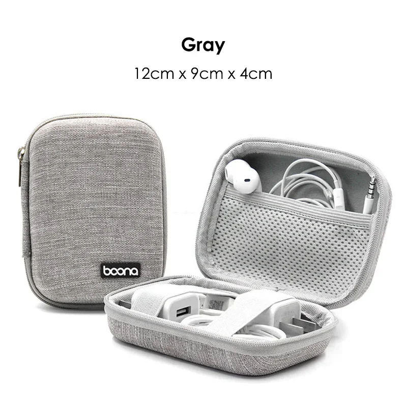 NONE Tragbare Mini Hard Shell Digital Gadgets Lagerung Tasche Künstliche Leder Kopfhörer Ladegerät Fall Datenkabel U Disk Organizer 5