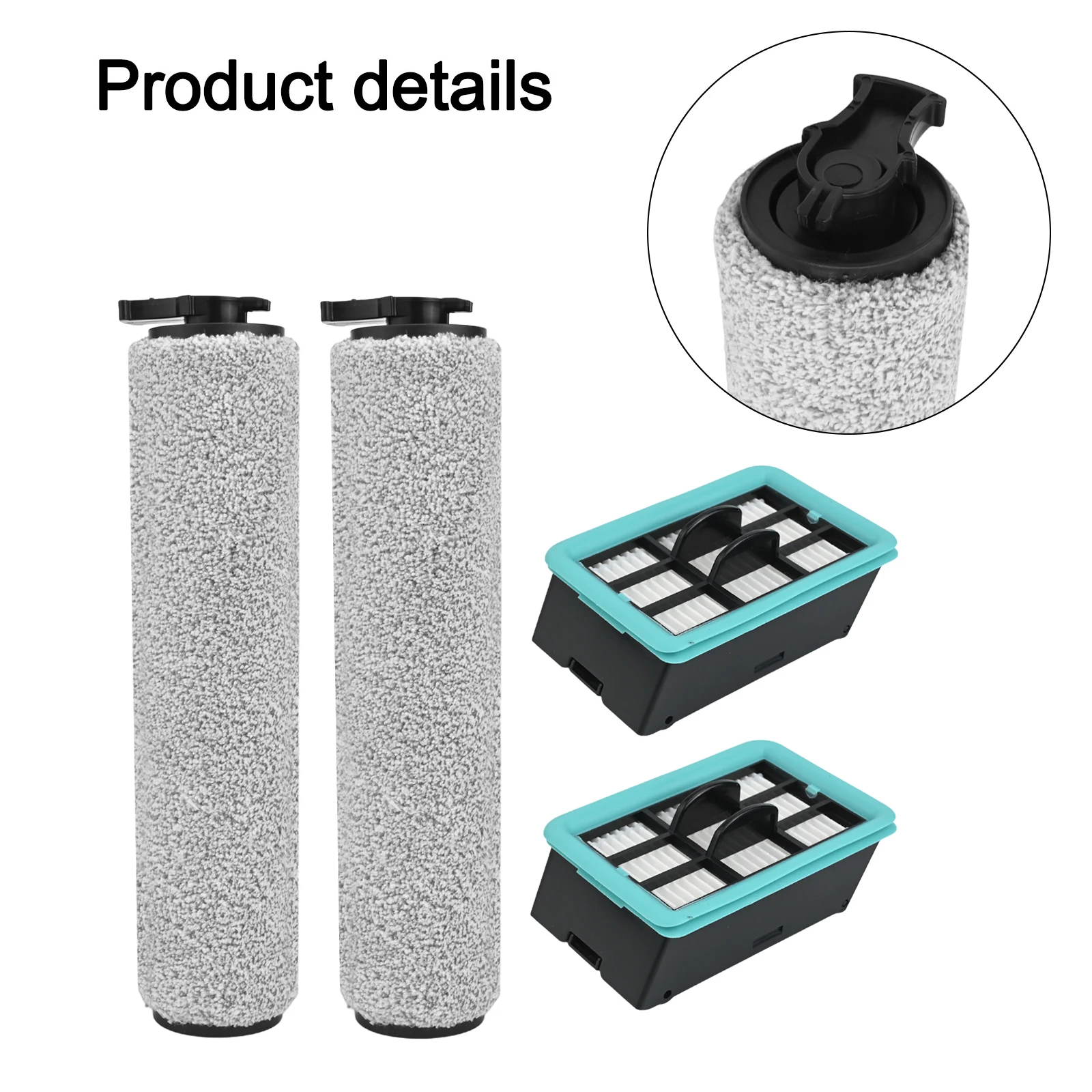 Replacement Roller Brush and Filter for Bissell For Crosswave HF23845N3831 Floor Scrubber Supports Optimal Cleaning Results