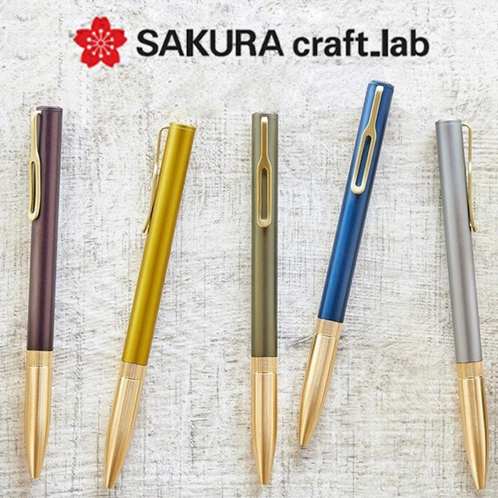 1pc-new-japan-sakura-gel-pen-craft-lab-007-brass-pen-with-high-appearance-low-center-of-gravity-rotating-core-business-specific