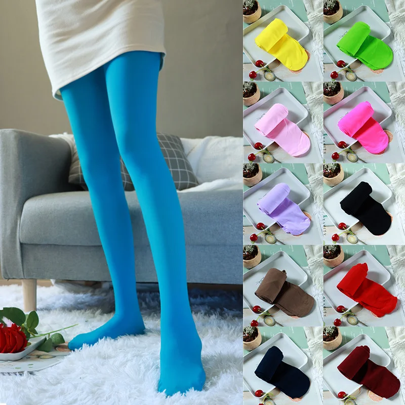 20 Colors Women Candy Color Warm Sexy Tights 120D Velvet Seamless Pantyhose Female Large Elastic Long Stockings Socks