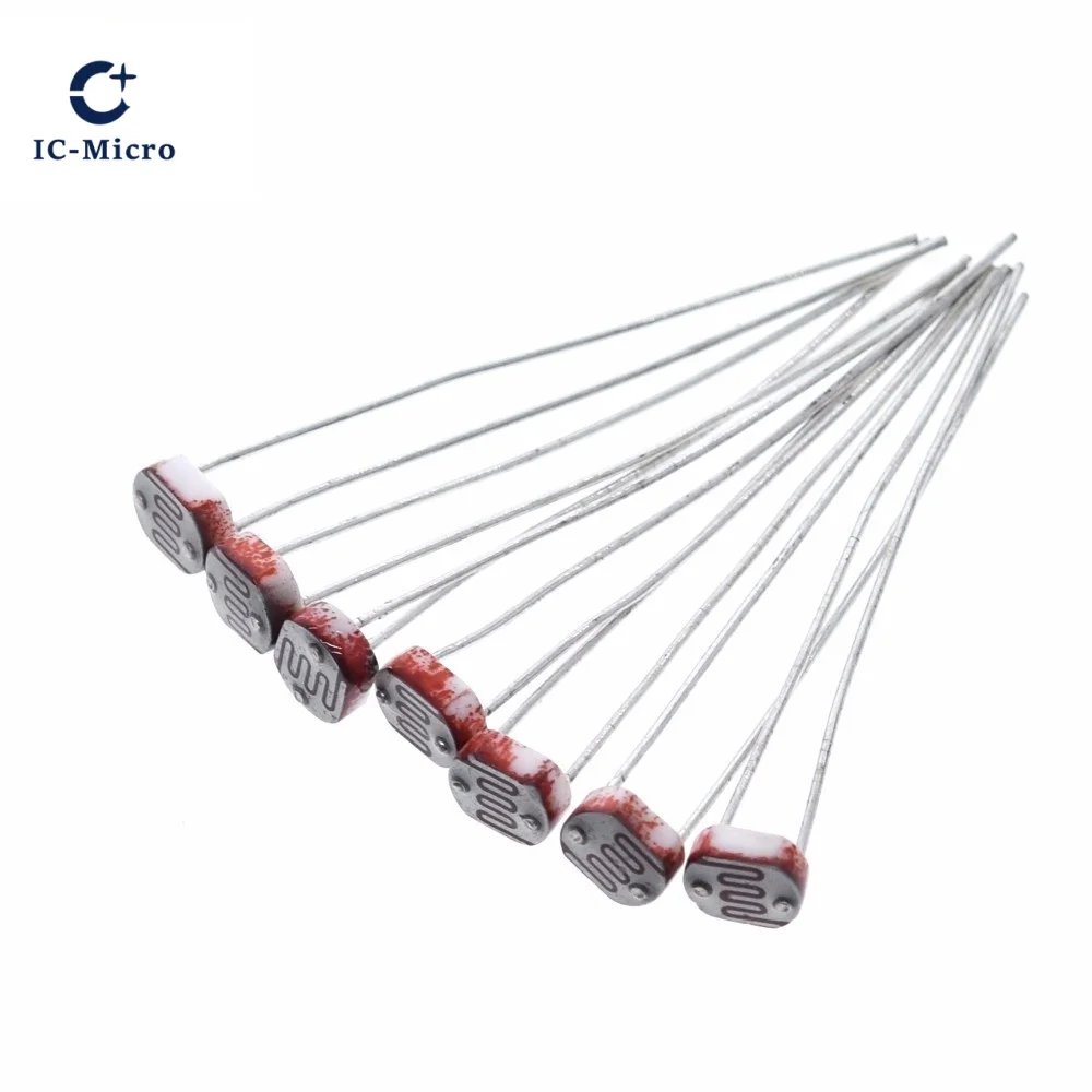 20PCS LDR Photo Light Sensitive Resistor Photoelectric Photoresistor 5528 GL5528 5537 5506 5516 5539 5549 For Arduino