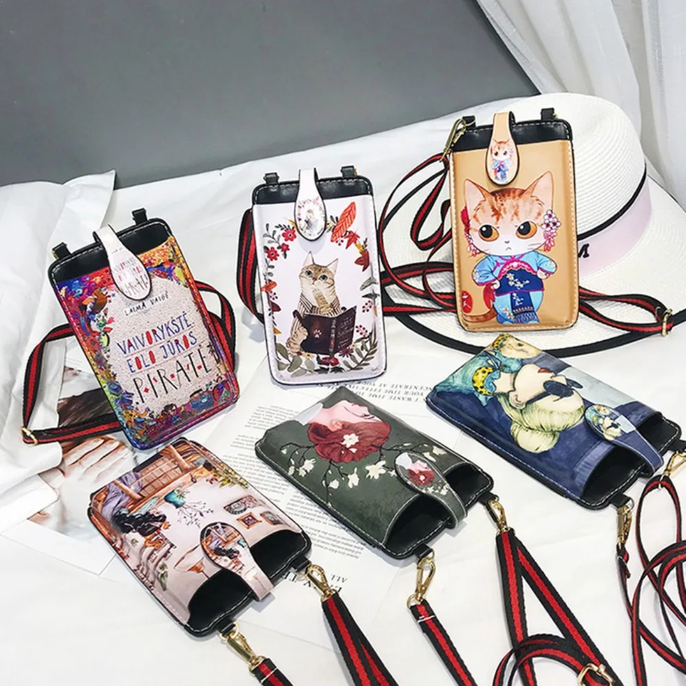 

Single Shoulder Phone Messenger Bag Pocket Pouch Waterproof Crossbody Phone Purse Retro Print Fashion Ladies Crossbody Bags
