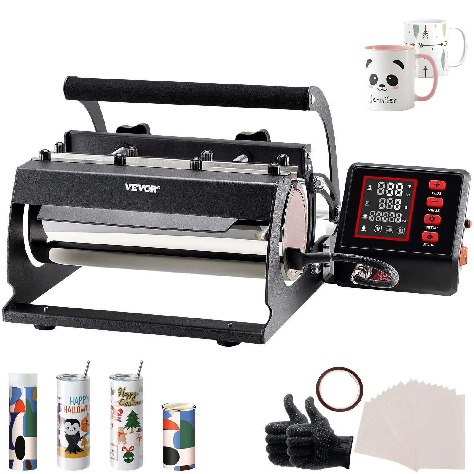 

VEVOR Tumbler Heat Press Machine 11-30oz Mug Press Sublimation Tumblers Black