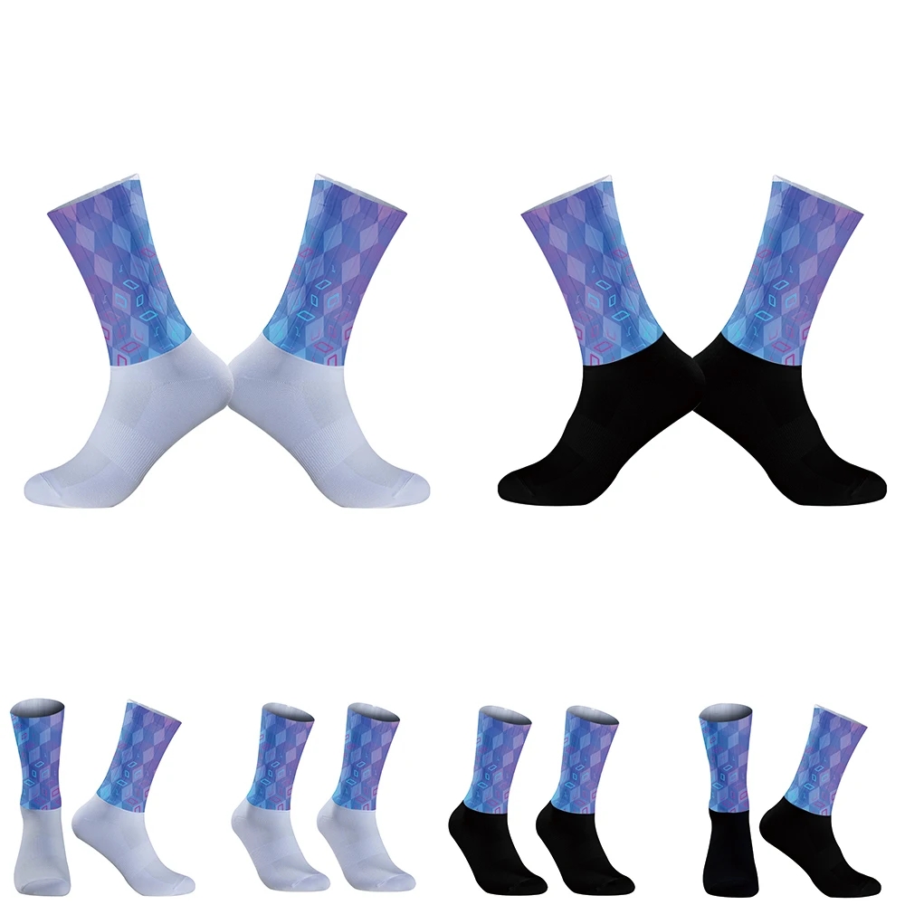 

Non-slip Silicone Seamless Sports Aero Cycling Socks Breathable Road Bike Racing Socks