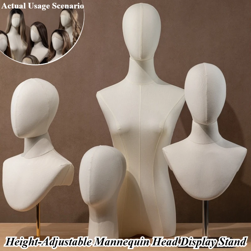 Height‑Adjustable Mannequin Head Display Stand Dummy Model Head For Hat Wig Scarf Retail Prop For Clothing Store Window Decor