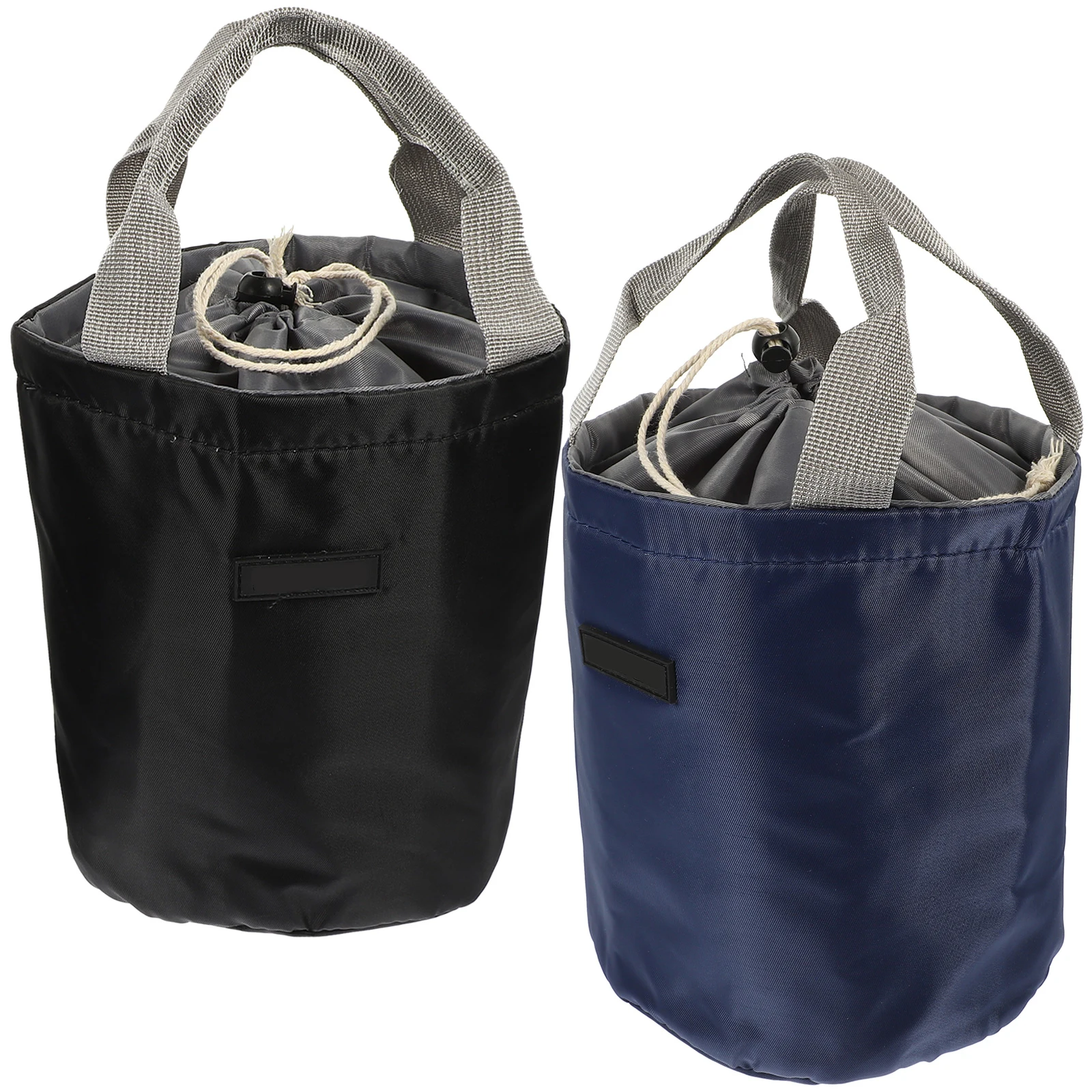 

2 Pcs Insulated Lunch Box Bag Oxford Cloth Leakproof Lightweight Portable Round Containers Thermal Bento Cooler Bags Picnic Food
