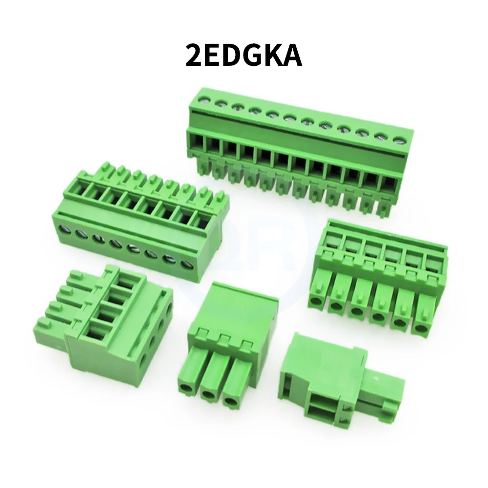 (10 peças) kf 2edgka 2edgkb 3.81mm 3.5mm passo saída lateral plugue vertical 15edgka 3.5 / 3.81 bloco terminal plug-in vertical 2-24 pinos