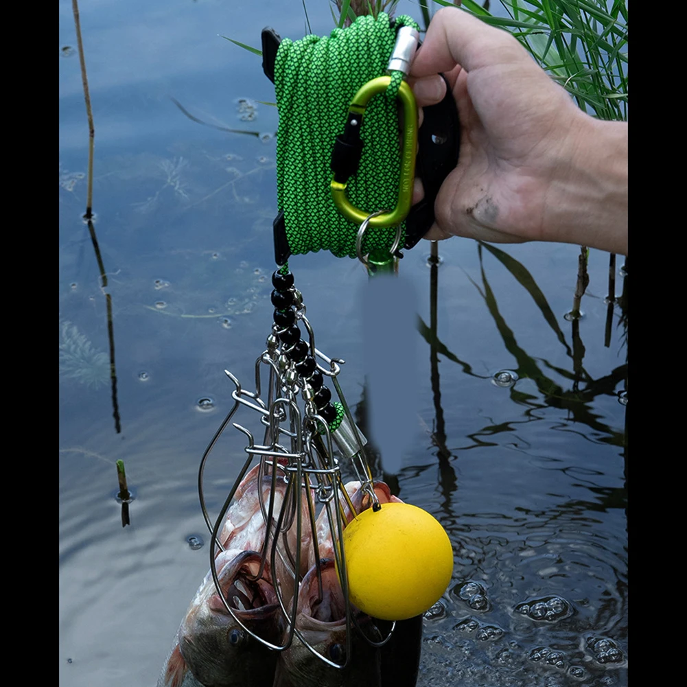 

Комплект стрингер для живой рыбы длиной 510 м с замком и поплавком из нержавеющей стали для безопасного управления рыбой и обработки