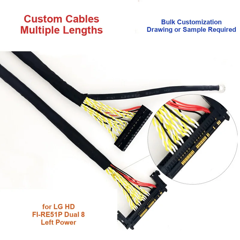 FI-RE51P Dual 8 AB Swap LVDS Display Cable 400mm-3m for LG HD LCD Advertising Board