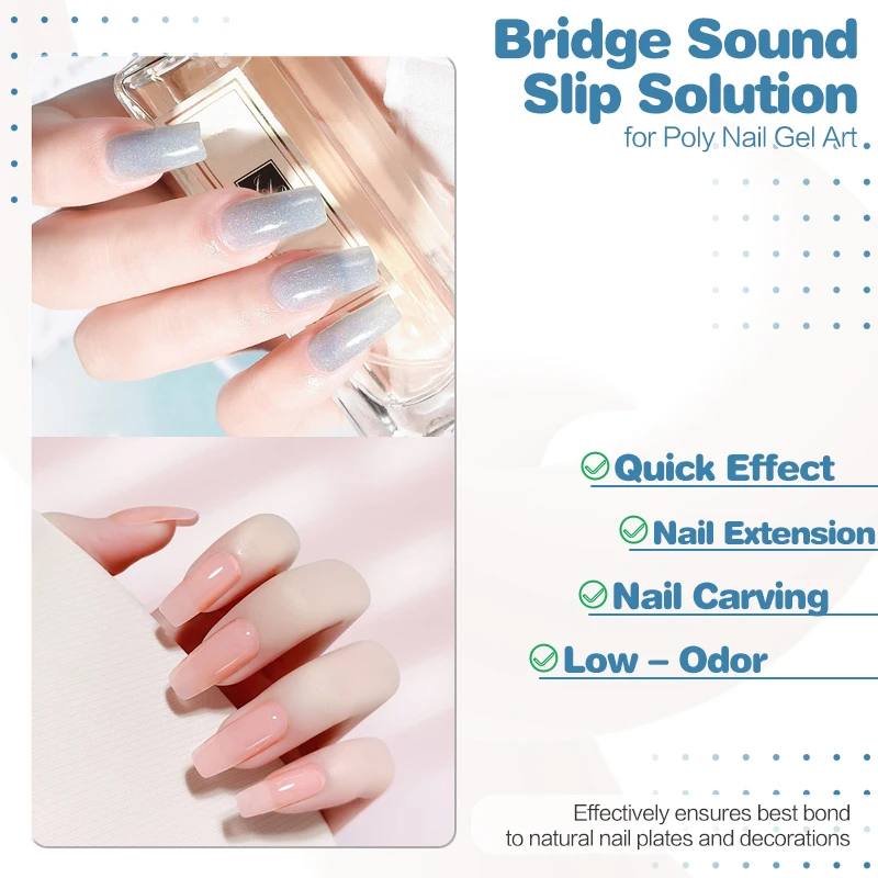 1pcs 2- in- 1 Poly Gel Nail Slip Solution and Cleanser -60ml/ 2.03 fl.oz Essential Nail Art & Polish Tool for Perfect Extensions