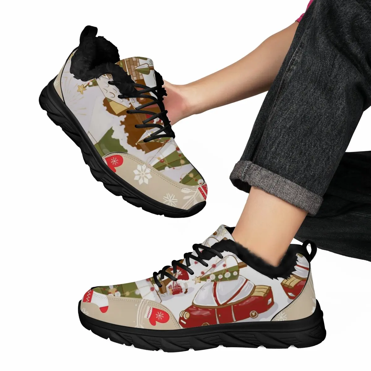 

Winter Mens Christmas Lightweight Shoes Comfortable Running Sneakers Training Athletic Walking Sports Shoes Non Slip Casual Shoe