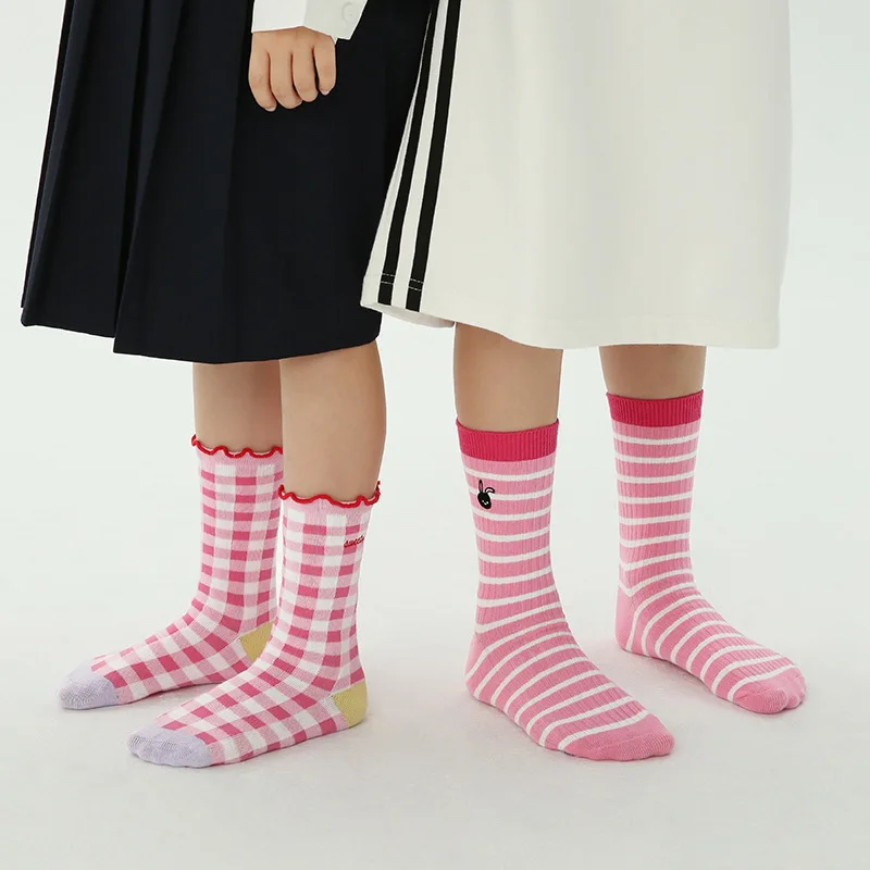 Children Socks 3-12T Girls Fancy Lace Calf Socks Spring Autumn Cotton Socks Baby Boys Sport Sock